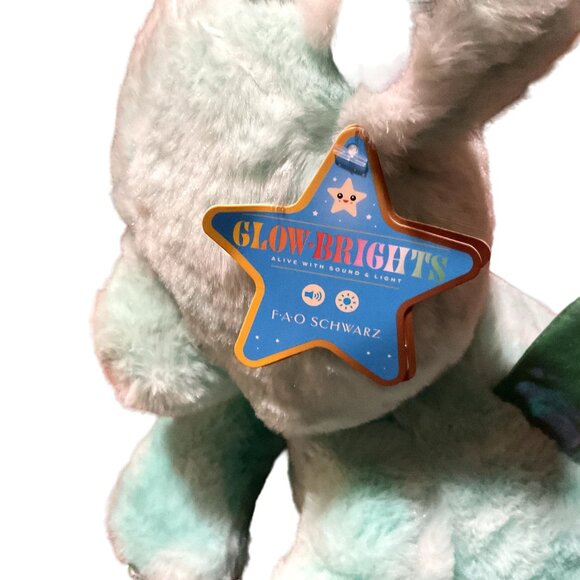 Fao Schwarz Dragon Stuffed Animal Glow Brights Light Sound Green 12" Working See - Picture 6 of 8